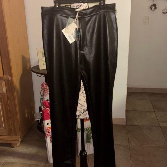 J.LING SLEEK BLACK BIKER PANTS - Picture 1 of 11